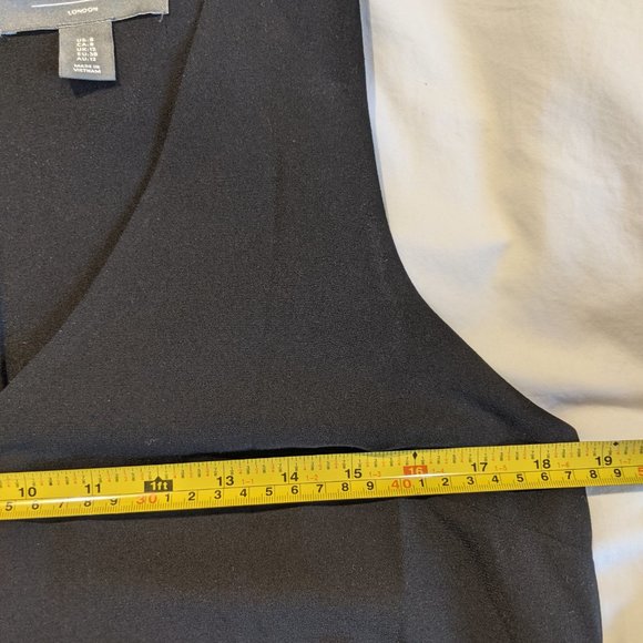 Black V Neck Sleeveless Zipper Paneled Dress Size 8 - Picture 7 of 11